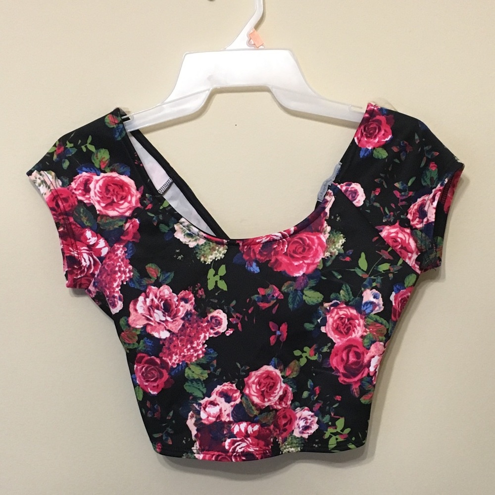 Floral Criss Cross Crop Top